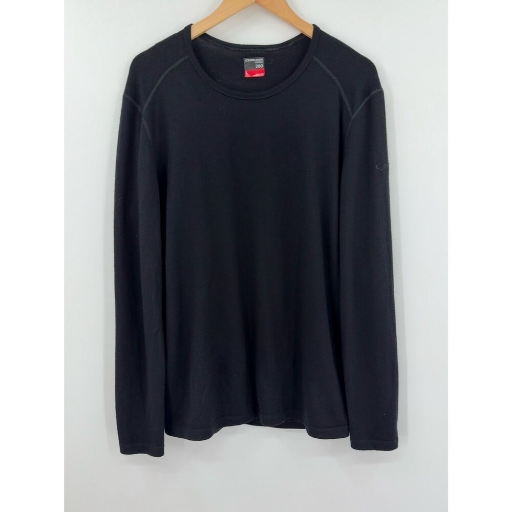 Icebreaker Men's Merino 260 Tech Long Sleeve Crewe Thermal Top | Black | Large